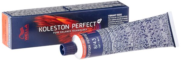 Wella Koleston Perfect ME+ Vibrant Reds Permanent Hair Colour, No. 8/43 Light Blonde/Red Gold, 60 ml