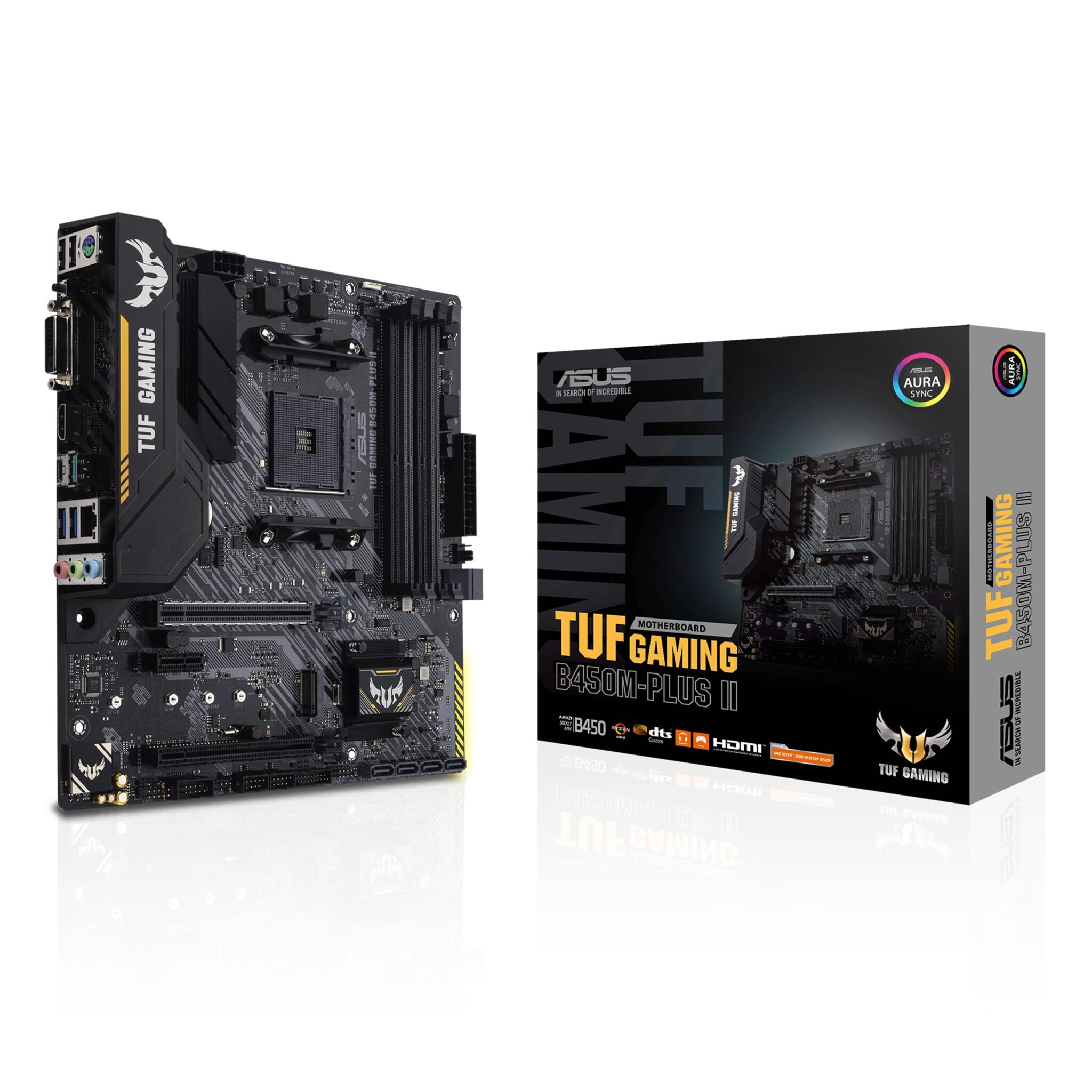 ASUS TUF GAMING B450M-PLUS II, AMD AM4, MATX, 128GB DDR4, 4DIMM, HDMI, DVI, PCIE