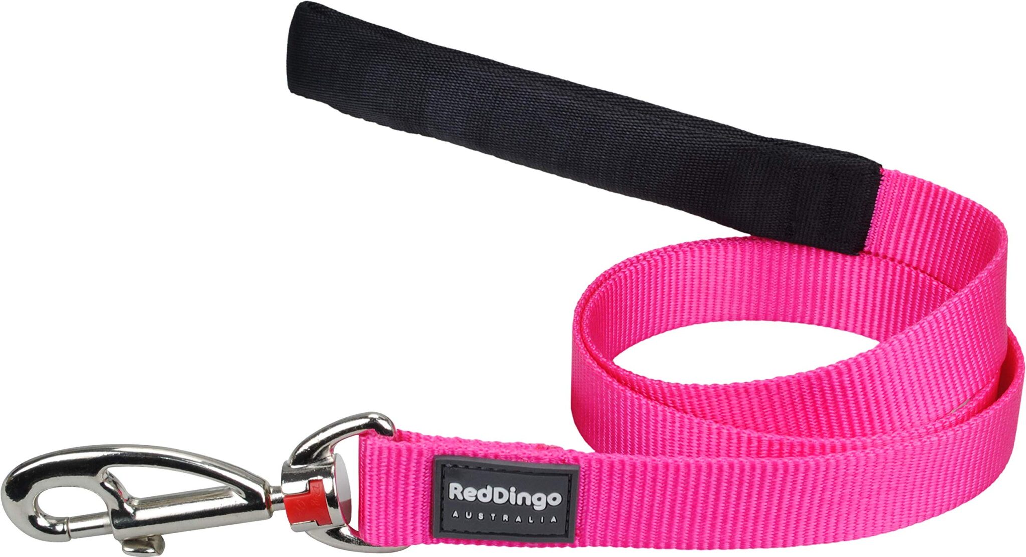 Red Dingo Padded Handle Dog Lead 1.2m Plain, Hot Pink, Medium 20mm