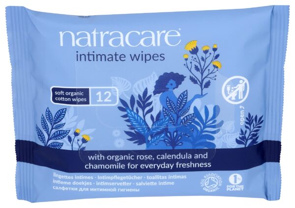 Natracare Organic Cotton Intimate Wipes - 24 x Packs of 12 (288 Wipes)