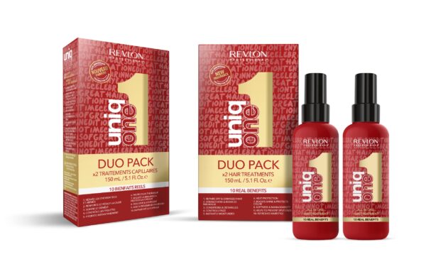 Revlon Professional UniqOne Celebration Edition Hair Treatment Duo Pack, Gifts for Women/Men, To Control Frizz, Detangling & Condition Hair (2 x 150ml)