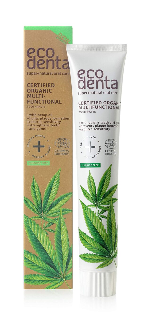 Ecodenta Organic Toothpaste Fluoride Free - Multifunctional Tooth Paste with Matcha Green Tea 75ml