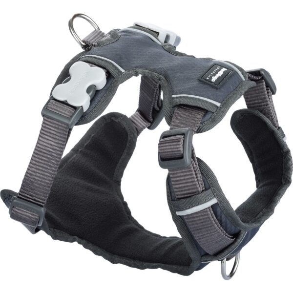 Red Dingo Padded Dog Harness Plain, Cool Grey, Small 15mm