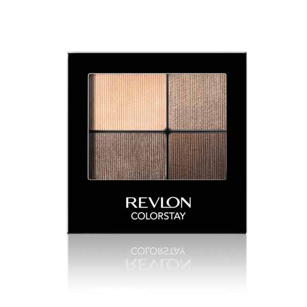 Revlon ColorStay 16 Hour Eyeshadow Quad with Dual-Ended Applicator Brush, Longwear, Intense Color Smooth Eye Makeup for Day & Night, Addictive (500)