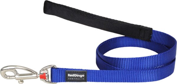 Red Dingo Padded Handle Dog Lead 1.2m Plain, Dark Blue, Medium 20mm