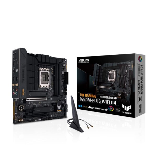 ASUS TUF Gaming B760M-PLUS WiFi D4, Intel LGA 1700, 4 x DIMM DDR4, 1 x Display Port, 1 x HDMI Port