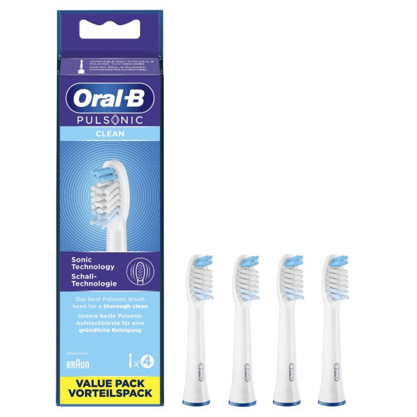 Oral-B Pulsonic Clean Toothbrush Heads for Sonic Toothbrushes (Pack of 4)