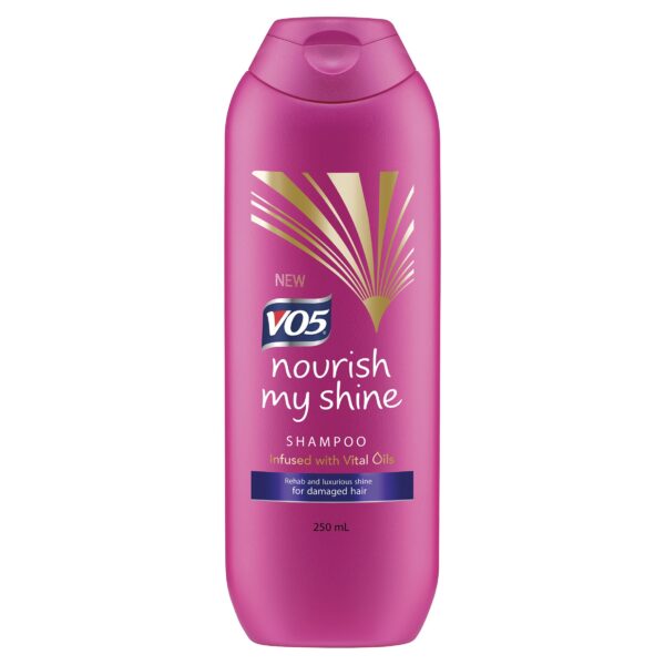 Alberto VO5 Nourish My Shine Shampoo Infused with 5 Vital Oils for Damaged Hard, 250ml (Pack of 1)