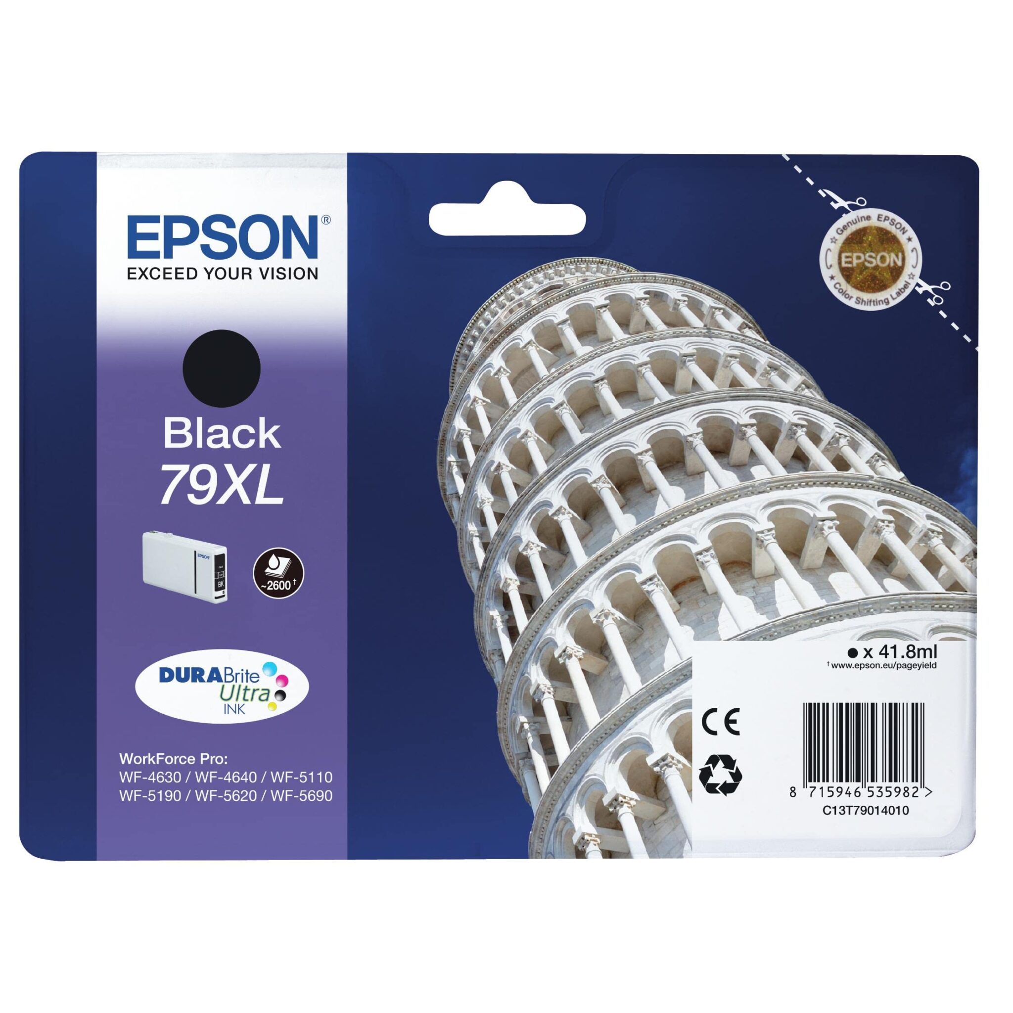 Epson inkoust.nápl?,C13T79014010,41.8ml,XL ?erná