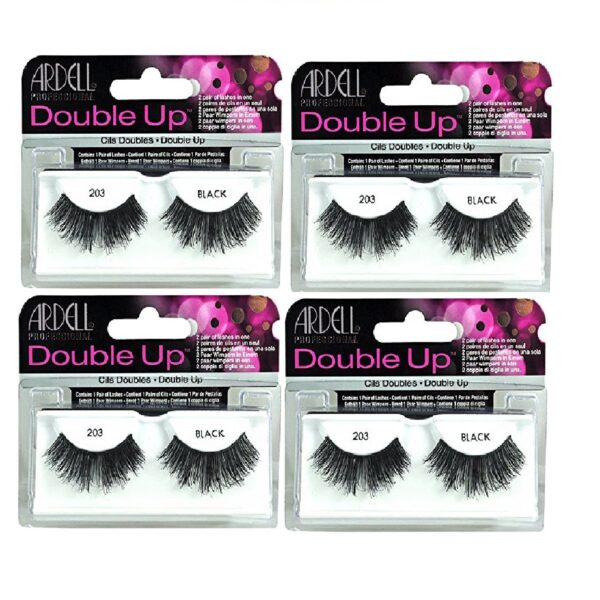 Ardell Double Up #203 False Eyelashes Black (Pack Of 4 Pairs)