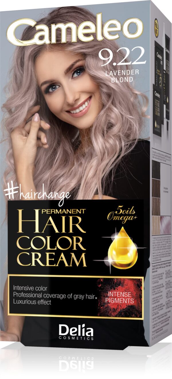 Cameleo - Permanent Hair Colour Cream - Lavender Blonde - Intensive Color & Protection - 5 Oils + Omega Plus Acids - Professional, Luxurious Hair Dye - Full Kit