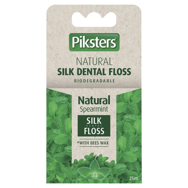 Piksters Natural Dental Biodegradable Silk Floss 25m (Spearmint)