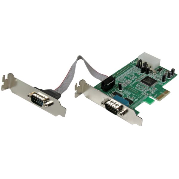 StarTech.com 2 Port Low Profile Native RS232 PCI Express Serial Card with 16550 UART - PCIe RS232 - PCI-E Serial Card (PEX2S553LP)