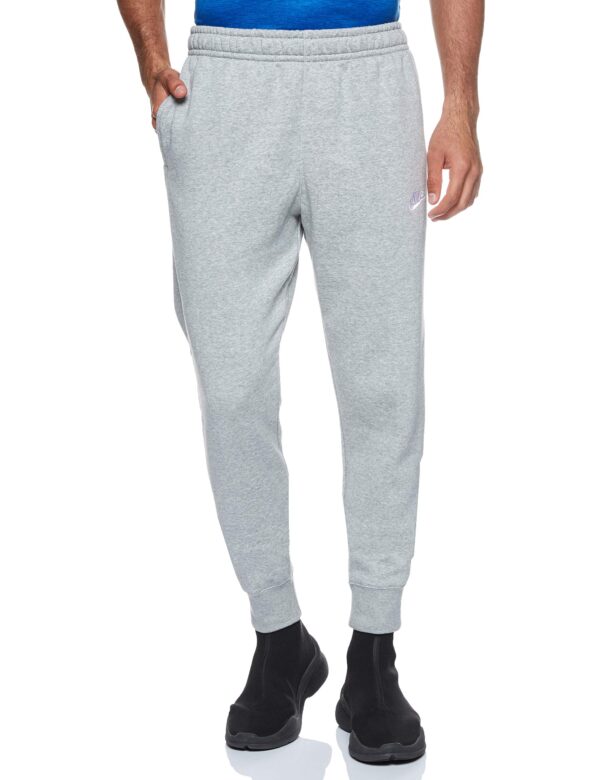 NIKE Men's M Nsw Club Jggr Bb Sport Trousers, Dk Grey Heather/Matte Silver/(White), M UK