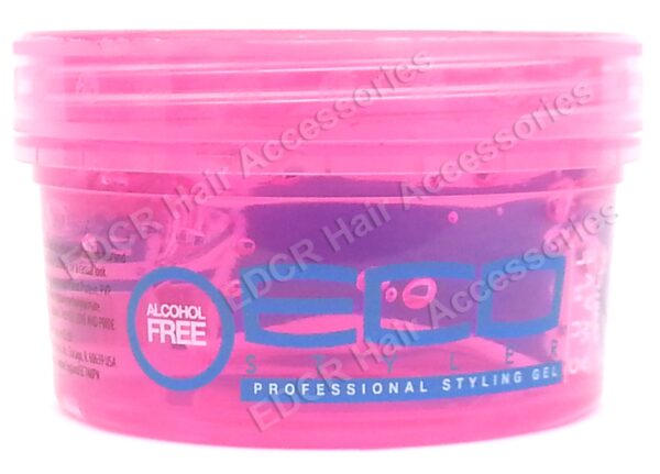 Eco Professional Curl & Wave Styling Gel Firm Hold All Types Of Hair 8 oz Pink