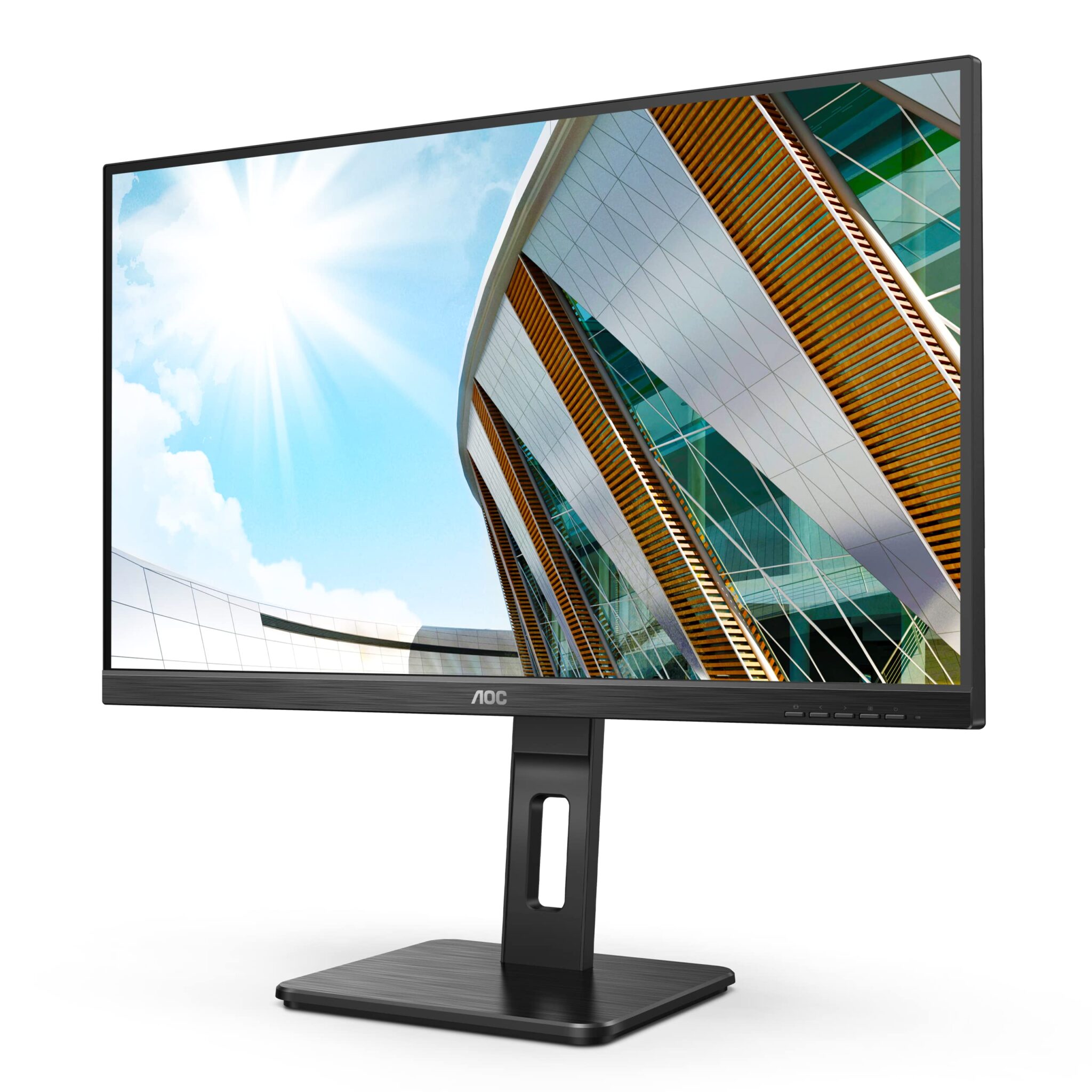 AOC 27P2Q - 27 Inch FHD Monitor, 75Hz, 4ms, IPS, Height Adjust, USB Hub, Spaekers, FlickerFree (1920x1080 @ 75Hz, 250cd/m², HDMI//DP/VGA/DVI/ USB 3.2)