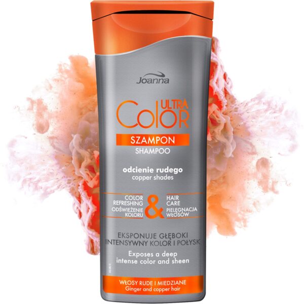 Joanna Ultra Color - Shampoo For Copper Shades - Strengthening & Revitalising Hair Shampoo - Colour Refreshing & Hair Care - Deepens Colour Intensity - Nourishes and Moisturises Hair - 200 ml