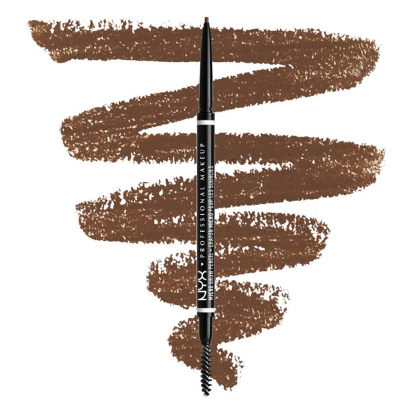 NYX Professional Makeup Micro Brow Pencil, Dual Ended with Mechanical Brow Pencil and Spoolie Brush, Vegan Formula, Shade: Chocolate