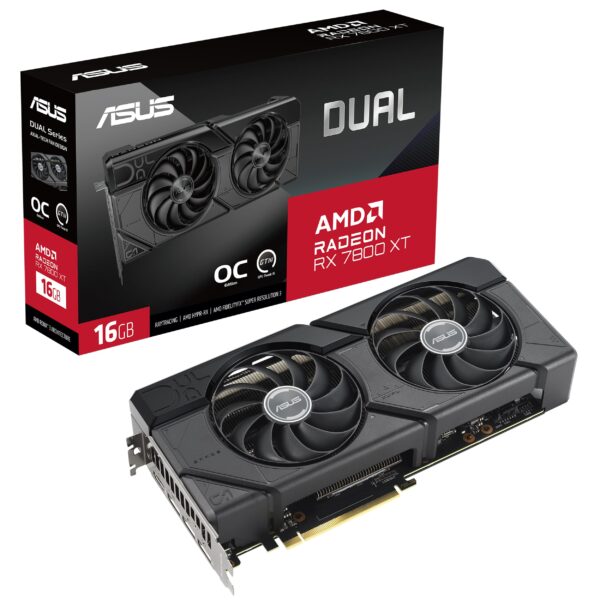 ASUS Dual Radeon RX 7800 XT OC Edition 16GB GDDR6 (AMD RDNA 3, PCIe 4.0, 16GB GDDR6 memory, HDMI 2.1, DisplayPort 2.1)