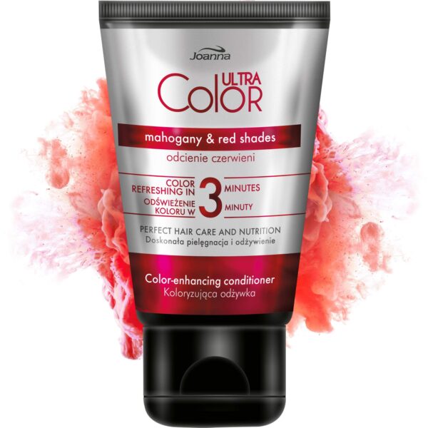 Joanna Ultra Color - Colour Enhancing Conditioner - Mahogany Cherry Red Shades Of Natural And Dyed Hair - Hair Care - Hydrating Moisturising - Ammonia Free - Refresh The Colour In 3 Minutes - 100 g