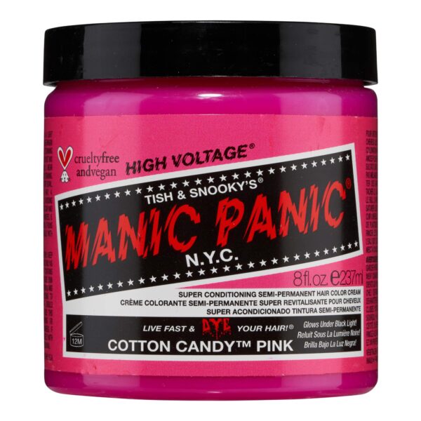 BIG POT Manic Panic 8oz High Voltage Classic Cream Formula Colour Hair Dye (Cotton Candy Pink)