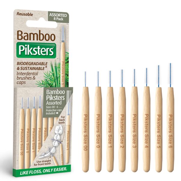 Bamboo Piksters Interdental Brushes | Variety Pack | 8 Pack