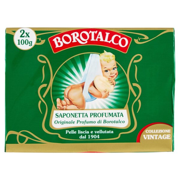 Borotalco, Solid Soap, Scented Solid Soap with Borotalcum Fragrance - Ideal for the Hygiene of your Hands, for smooth and velvety skin - Two 100g Soaps