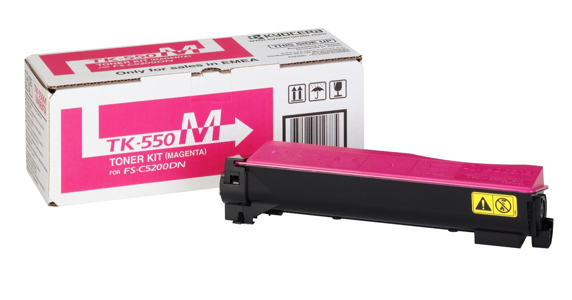 Kyocera TK-550Y Toner Yellow, 6,000 Pages, Original Premium Printer Cartridge 1T02HMAEU0 for ECOSYS FS-C5200DN