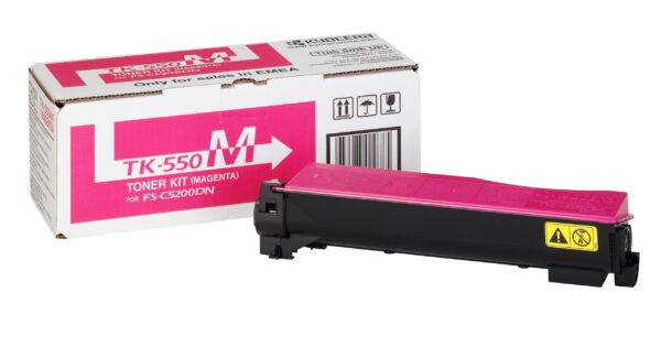 Kyocera TK-550M Toner Magenta, 6,000 Pages, Original Premium Printer Cartridge 1T02HMBEU0 for ECOSYS FS-C5200DN