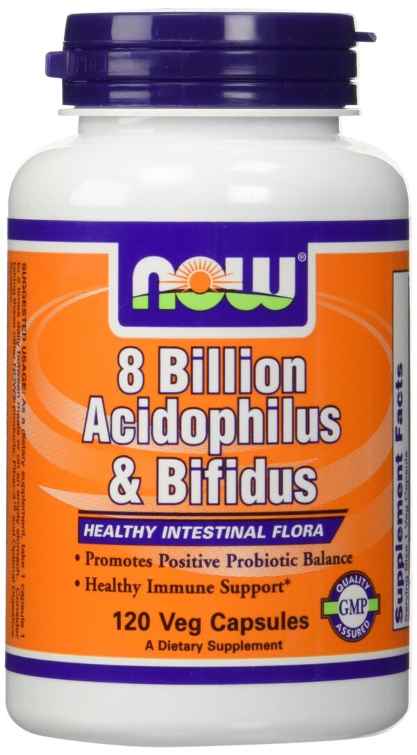 NOW Foods Acidophilus/Bifidus 8 Billion-120 Capsules by Now Foods