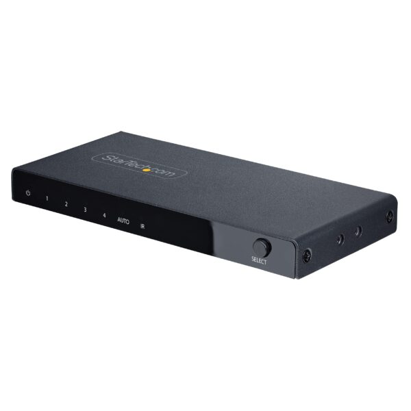 StarTech.com 4-Port 8K HDMI Switch, HDMI 2.1 Switcher 4K 120Hz HDR10+, 8K 60Hz UHD, HDMI Switch 4 In 1 Out, Auto/Manual Source Switching, Power Adapter and Remote Included (4PORT-8K-HDMI-SWITCH)