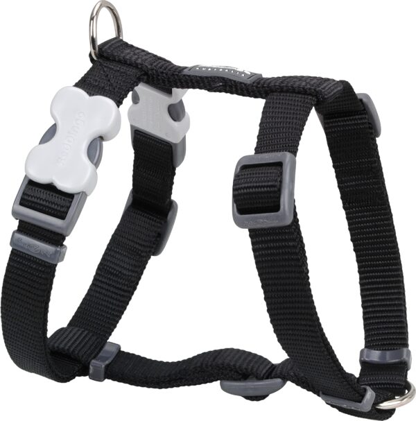 Red Dingo Classic Dog Harness Plain, Black, X-Small 12mm