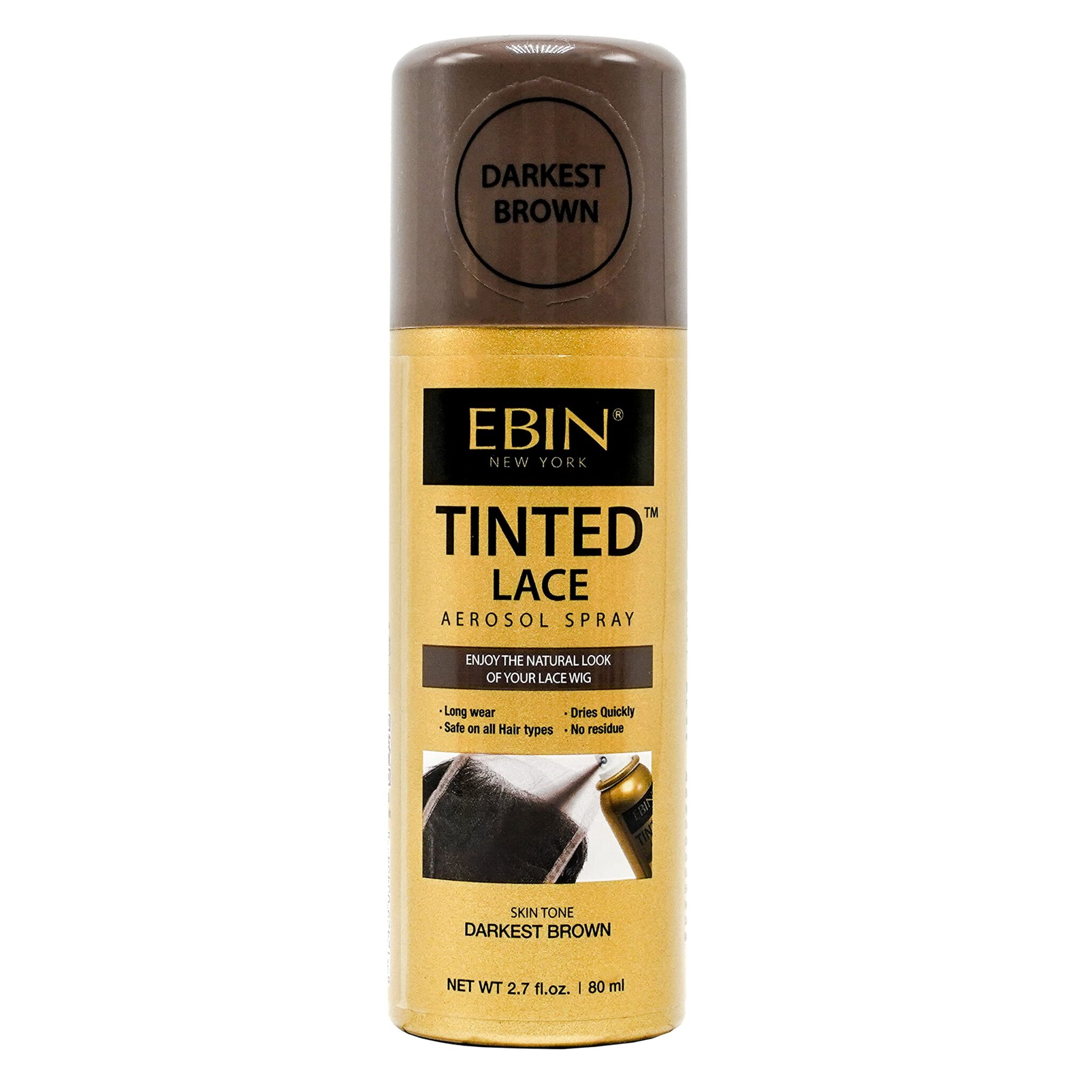 EBIN Tinted Lace Spray (80ml, Darkest Brown)