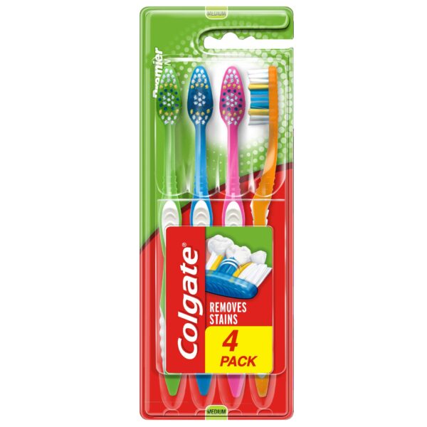 A - Z Colgate Toothbrush Premier Clean 4 Pack White