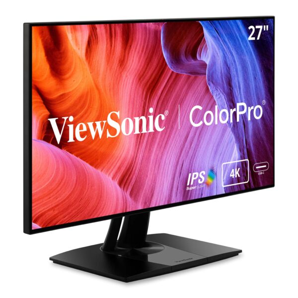 ViewSonic VP2768a-4K 27-inch 2160p UHD Professional Monitor, 100% sRGB, Pantone Validated, Colour Blindness Mode, USB Type-C, HDMI, DisplayPort, Ethernet, For Graphic Design, Photo & Video Editing