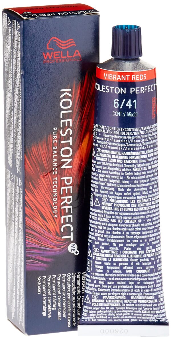 Wella Koleston Perfect ME+ Vibrant Reds Permanent Hair Colour, No. 6/41 Dark Red - Ash Blonde, 0.66 kg, 8005610626550