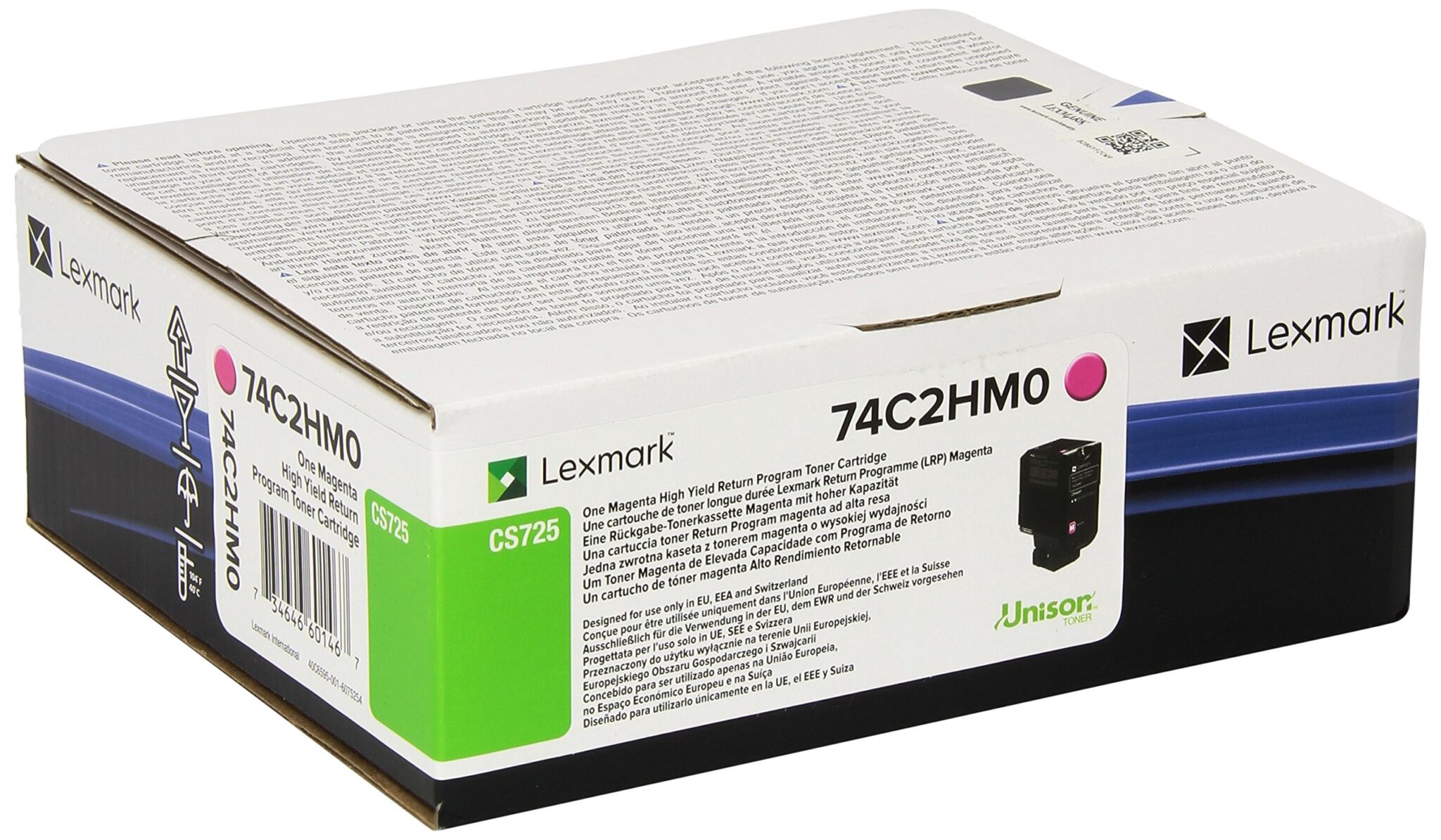 Lexmark 74C2HM0 Original Toner Pack of 1 2521773, Magenta