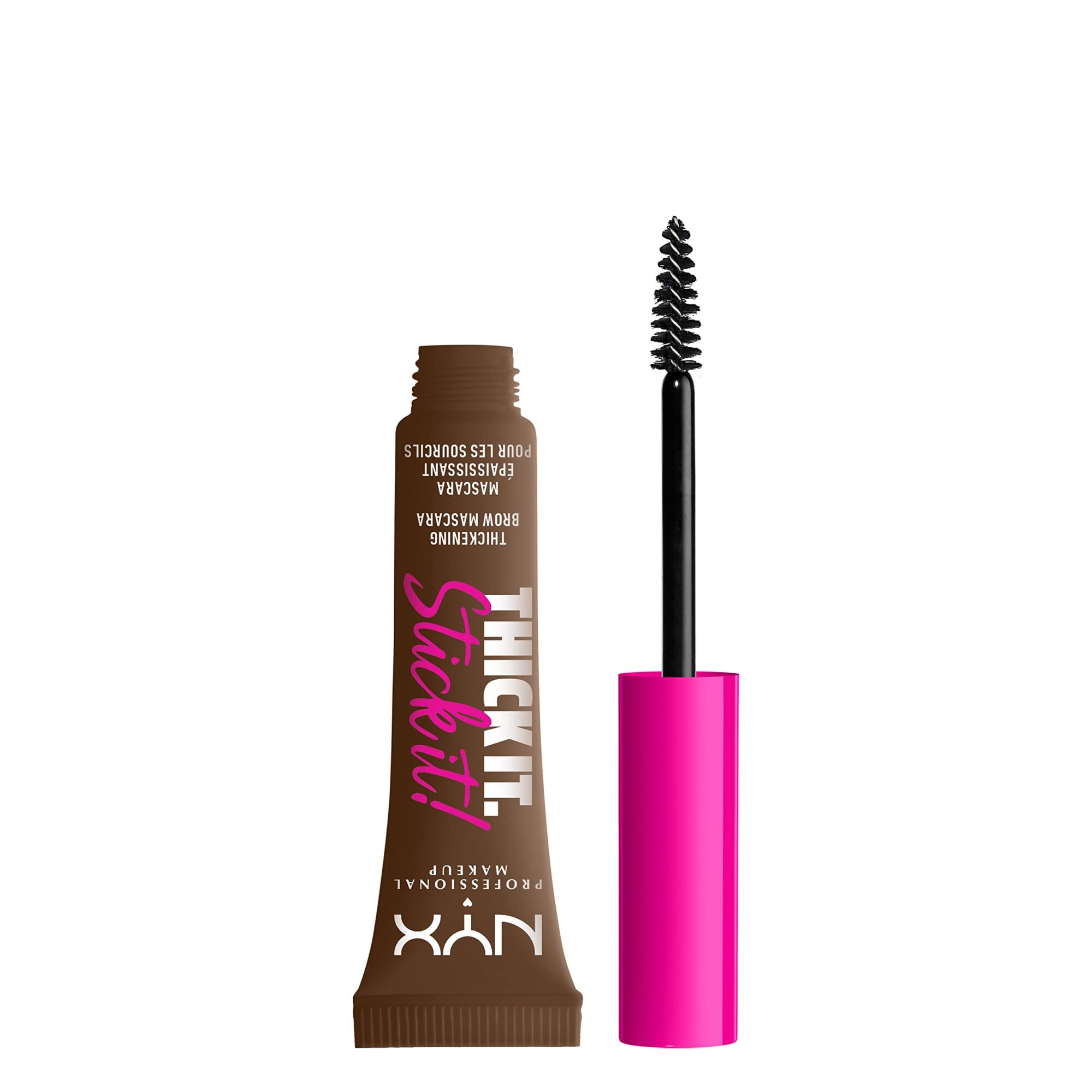 NYX Professional Makeup Thick It. Stick It! Brow Mascara, Tints & Thickens with 16hr Wear, Brunette