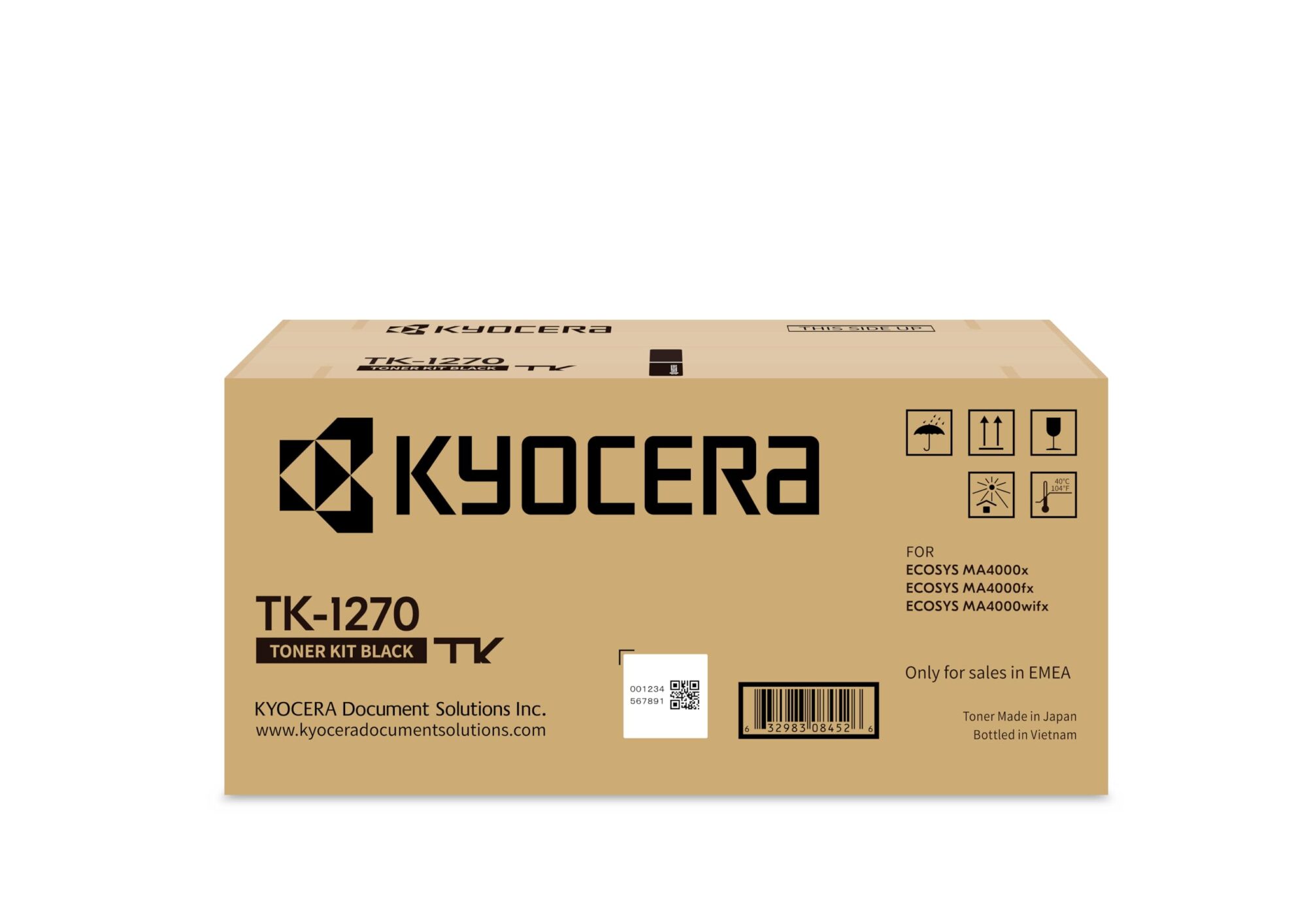 Kyocera TK-1270 Black Toner Printer Compatible with ECOSYS MA4000x, ECOSYS MA4000fx, ECOSYS MA4000wifx. Original Toner Cartridge for up to 10,000 Pages