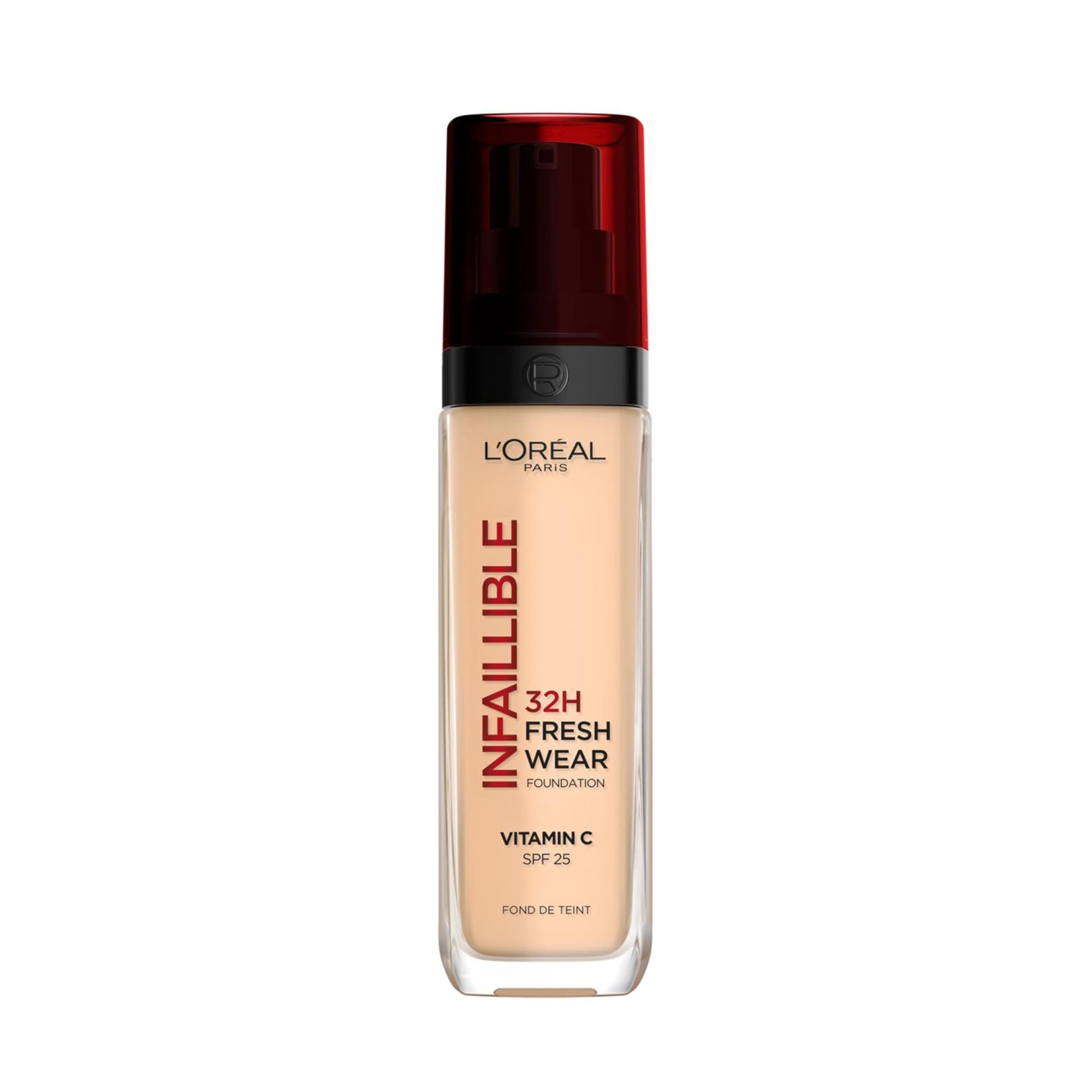 L'Or?al Paris Infallible 32H Fresh Wear Foundation, Full-coverage, Longwear, Weightless Smooth Finish, Water-proof and Transfer-proof, with Vitamin C + SPF 25, 100 Linen