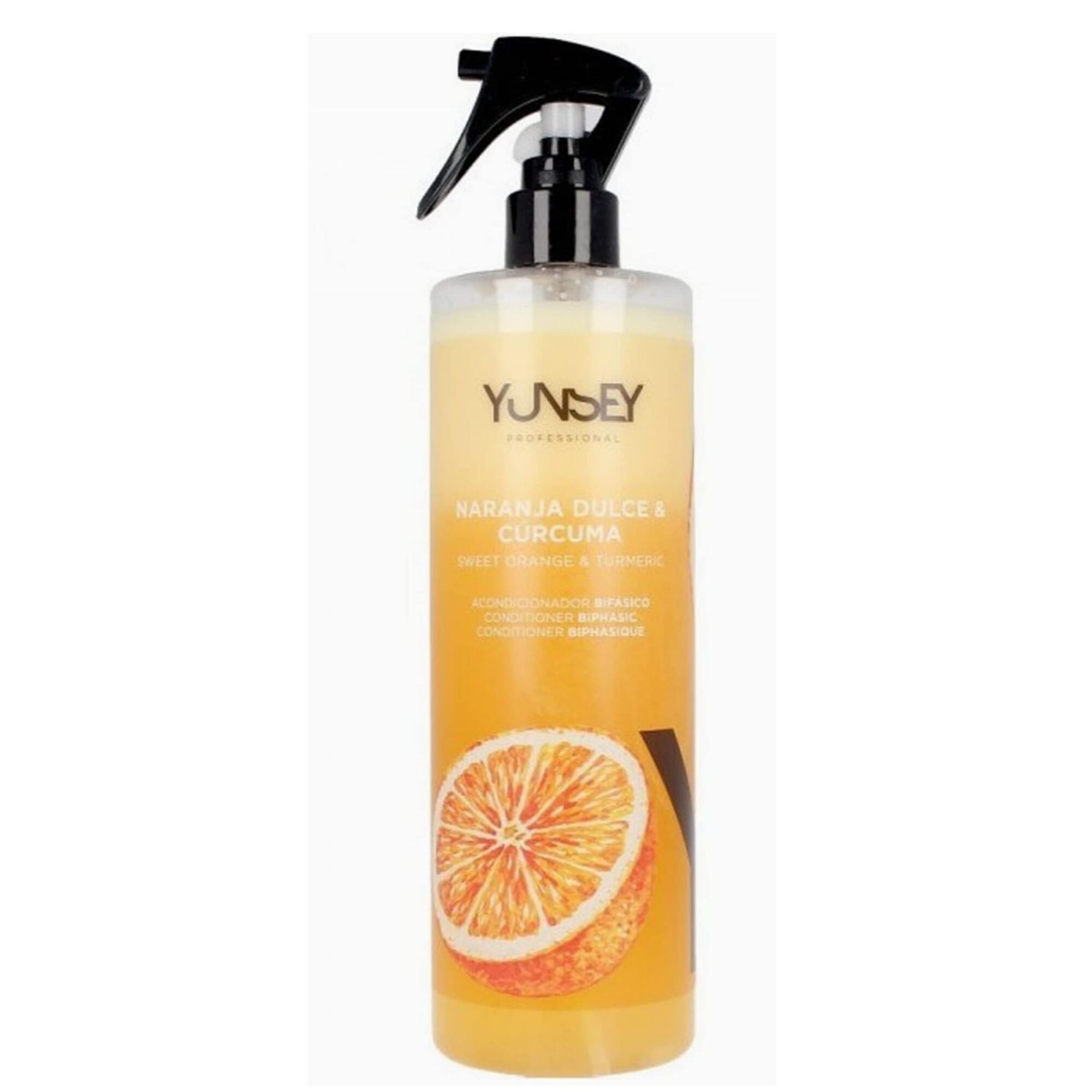 Yunsey - Biphase Instant Nutritive Spray - Sweet Orange Flavouring & Turmeric - Hair Care - Repairs & Nourishes - Anti-Frizz - Solar Filter - Professional Range