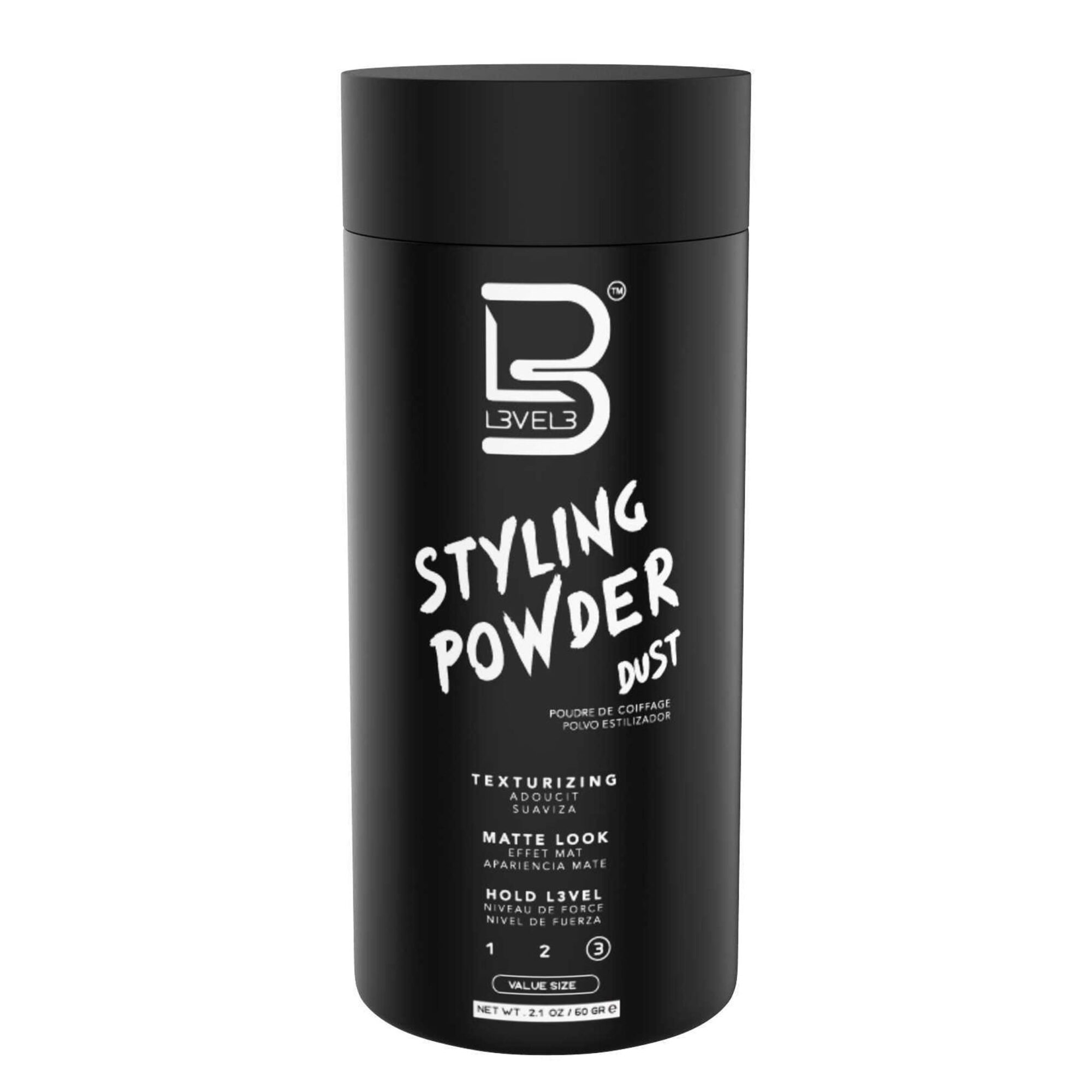 L3 Level 3 Styling Powder - Natural Look Mens Powder Easy to Apply with No Oil or Greasy Residue - Delivers Matte Finish (60 Grams