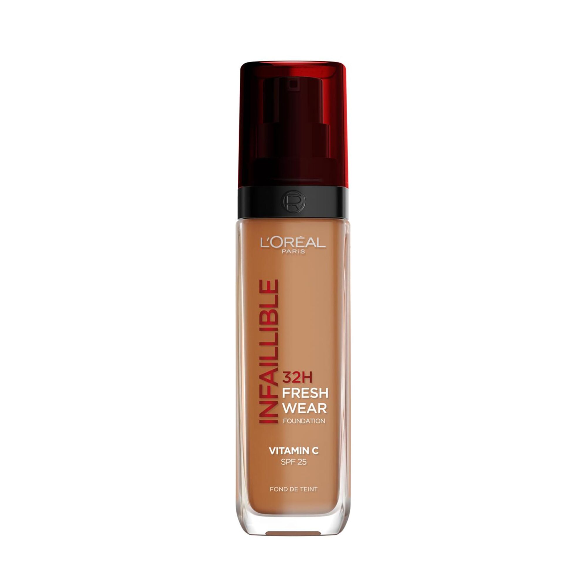 L'Or?al Paris Liquid Foundation, Full Coverage, Lasting Wear, With Vitamin C and SPF 25, Infallible 32H Fresh Wear, 355 Sienna