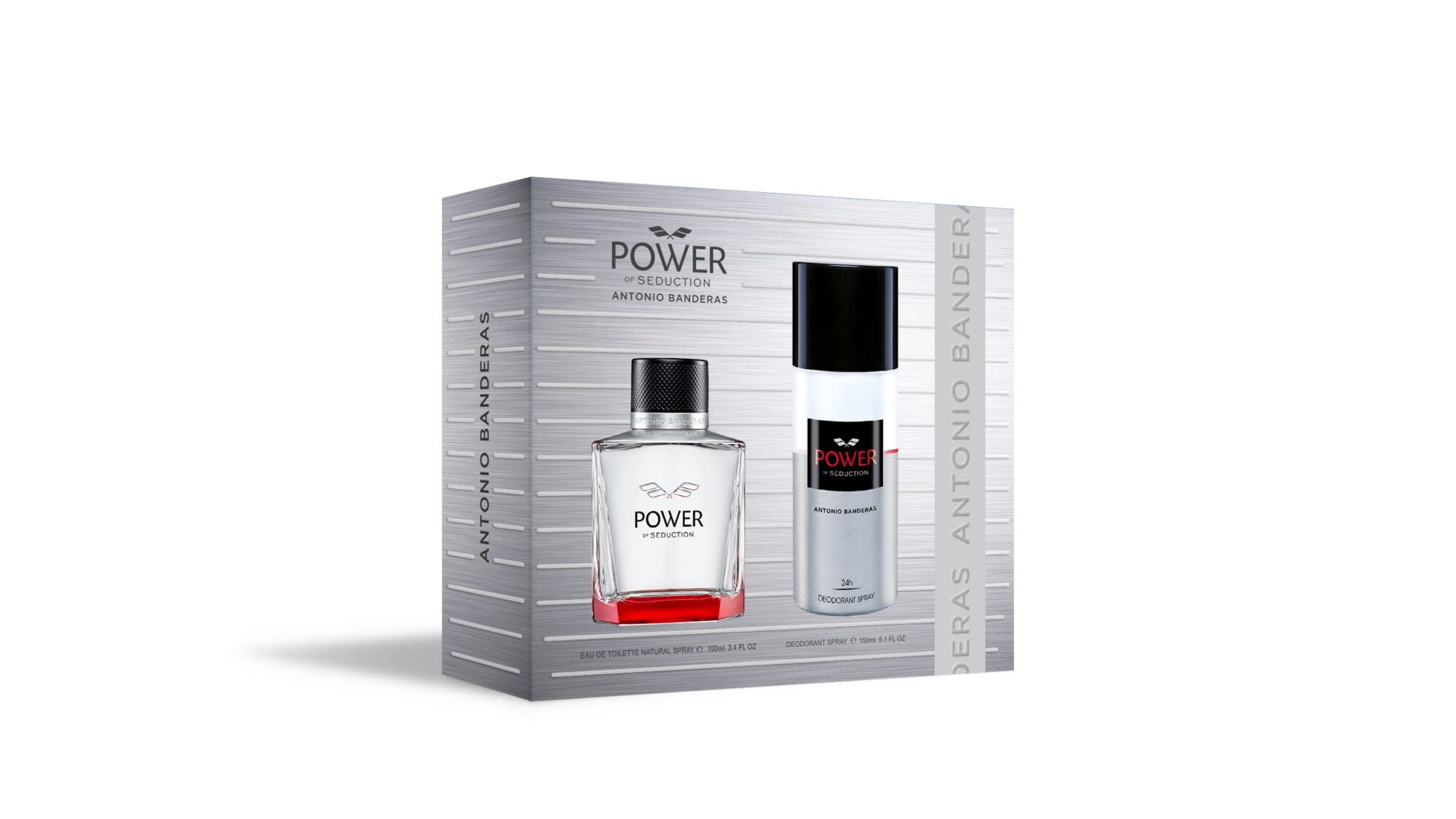 Banderas Perfumes - Power of seduction Gift Set for Men EDT 100 ml + Deodorant 150 ml - Long Lasting - Elegant and Sexy fragrance - Lavender and Woody Notes - Ideal for Day Wear