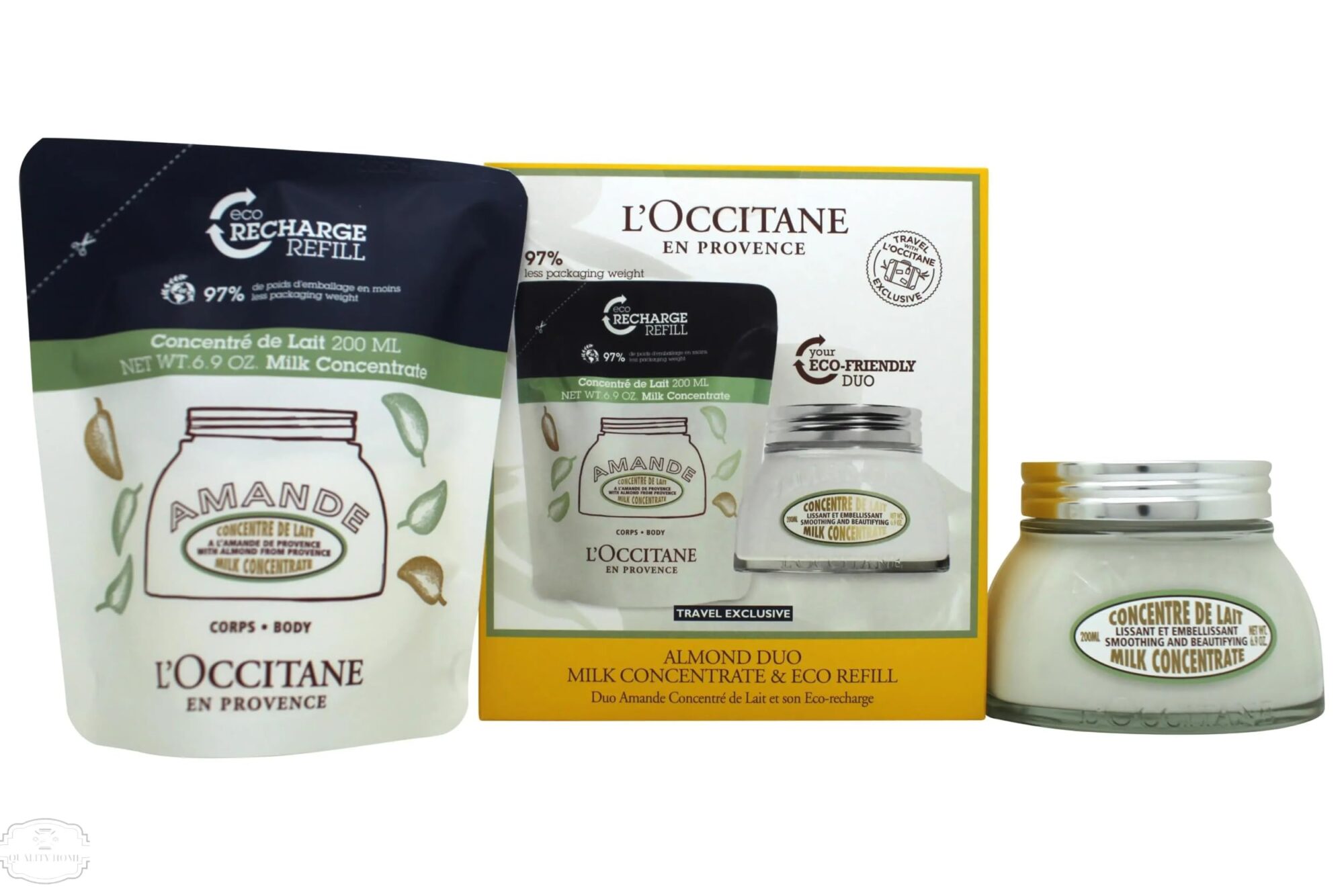 L'Occitane Amande Set 200ml Milk Concentrate + 200ml Milk Concentrate Refill