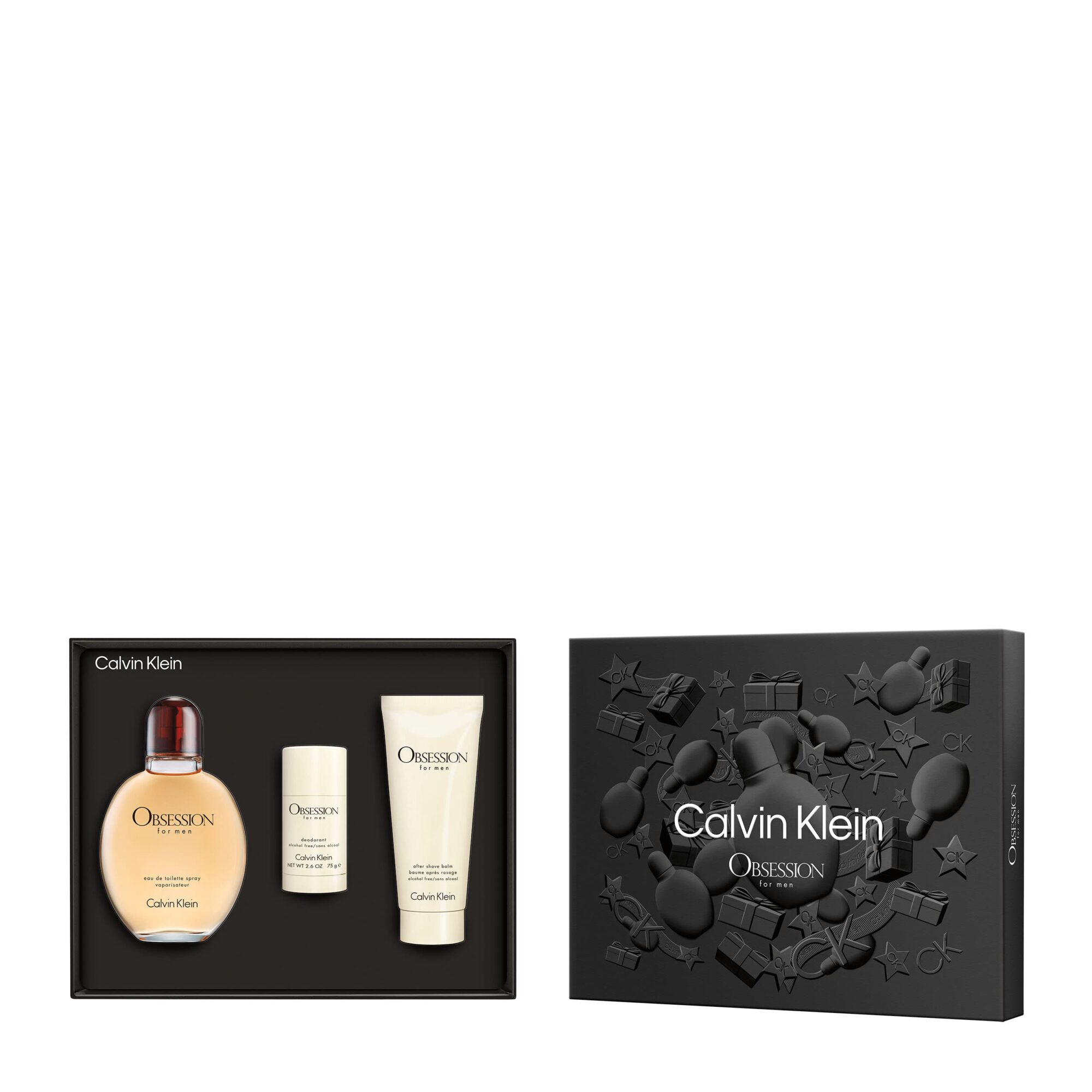 Obsession by Calvin Klein Gift Set -- 4.2 oz Eau De Toilette Spray + 3.4 oz After Shave Balm + 2.6 oz Deodorant Stick (Men)