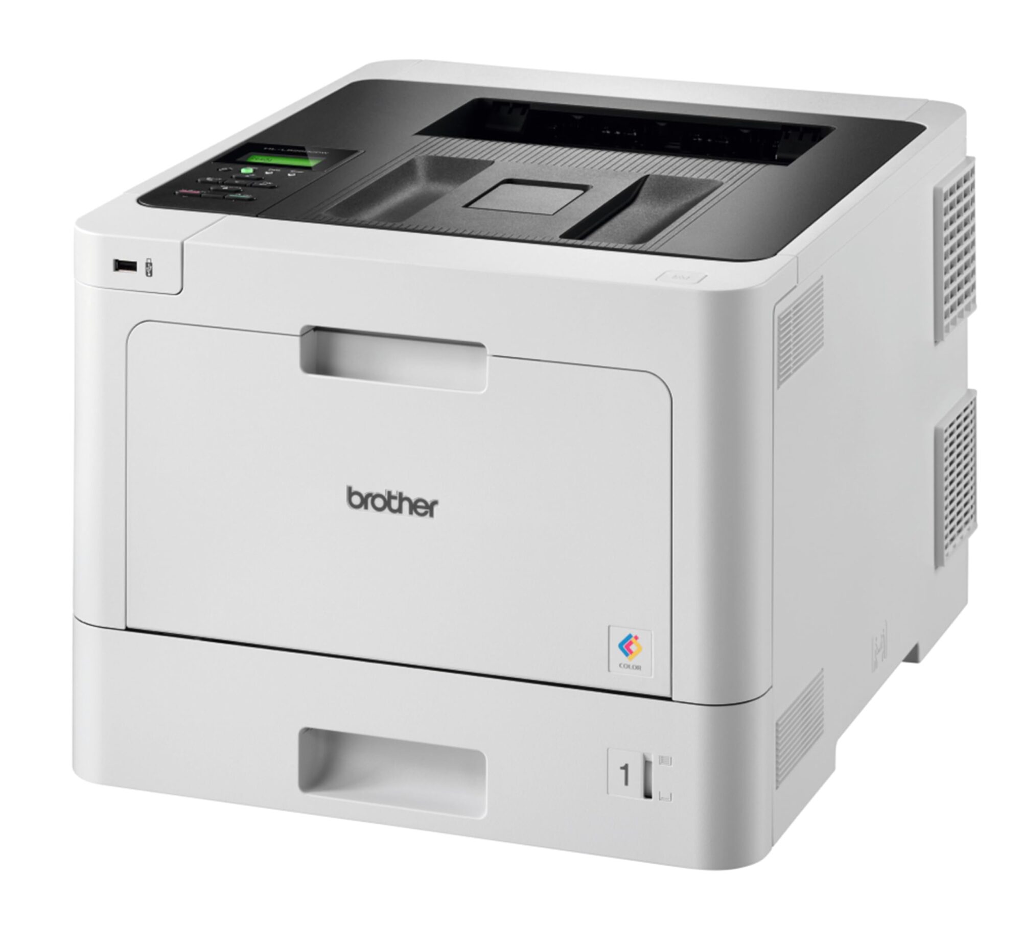 Brother HL-L8260CDW Colour Laser Printer - Single Function, Wireless/USB 2.0/Network, 2 Sided Printing, A4 Printer, Business Printer, UK Plug, Light Grey/Black, 2-Line LCD