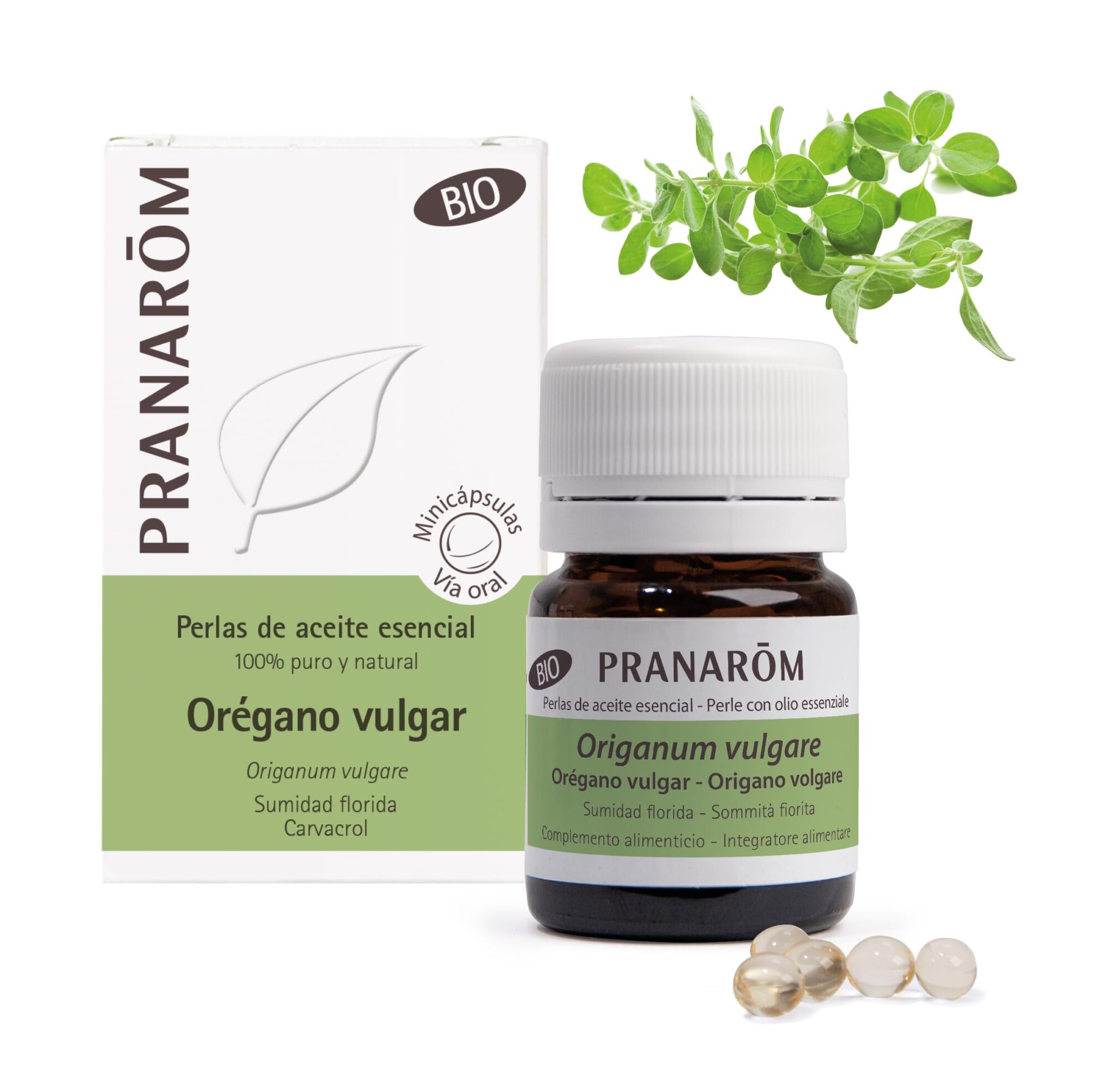 PRANAR?M ? Pearls ? Essential Oil of Oregano 100% Natural and Organic ? Easy to Swallow Mini Capsules ? Support Digestion ? Practical Format ? Neutral Flavor ? 60 Mini Capsules.