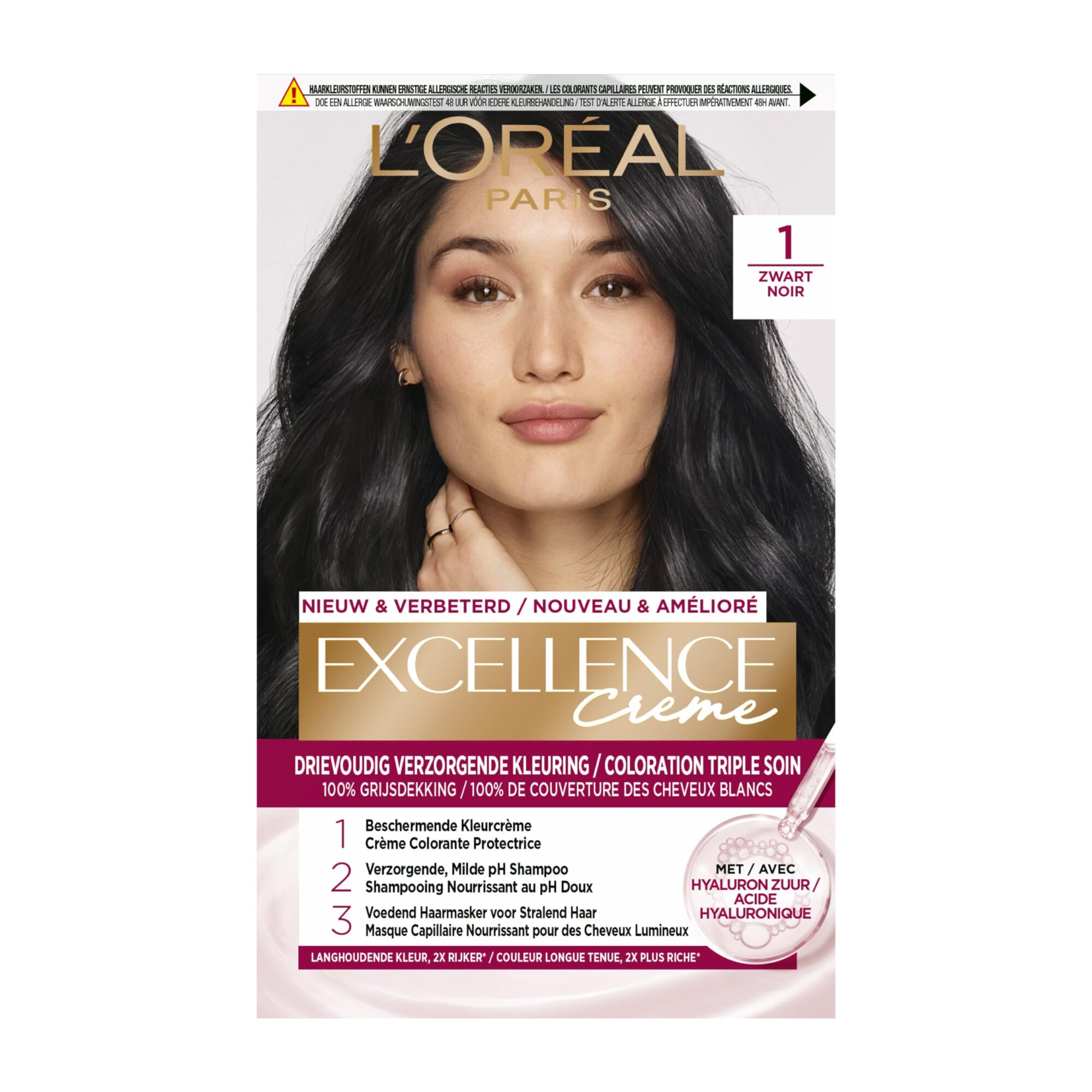 L'Or?al Paris - Excellence Creme - Pro-Keratine 1 Black 3-Pack (3x1 pieces)