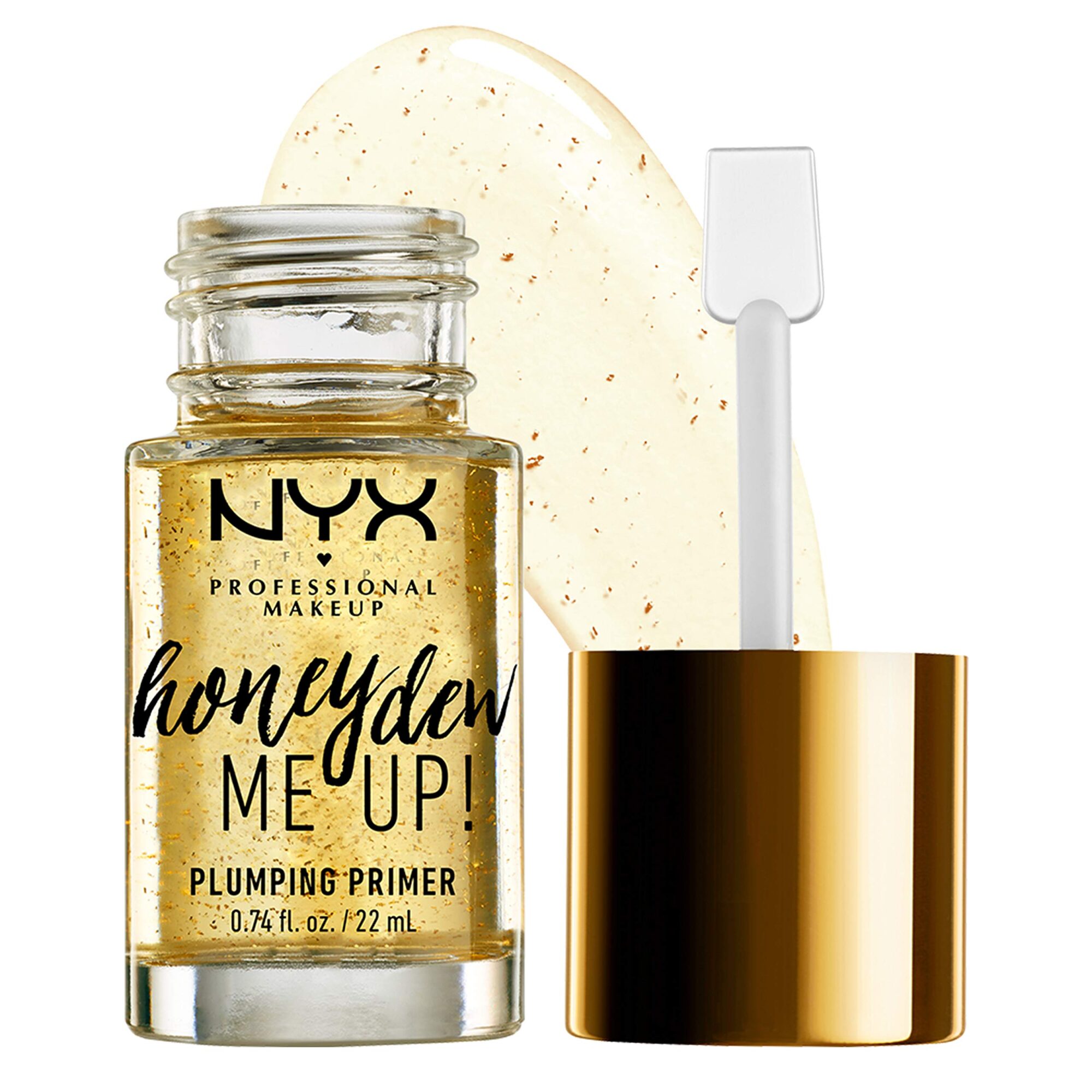 NYX Professional Makeup Honey Dew Me Up Primer, Makeup Primer Base, Plumping Primer with Honeydew Extract and Gold Flecks, Radiant Finish, Vegan Formula, 20 ml